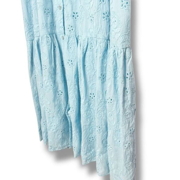 HALE BOB Gail Maxi Dress - Blue Floral Eyelet Women’s Size Small- Belt not incl - Picture 6 of 16
